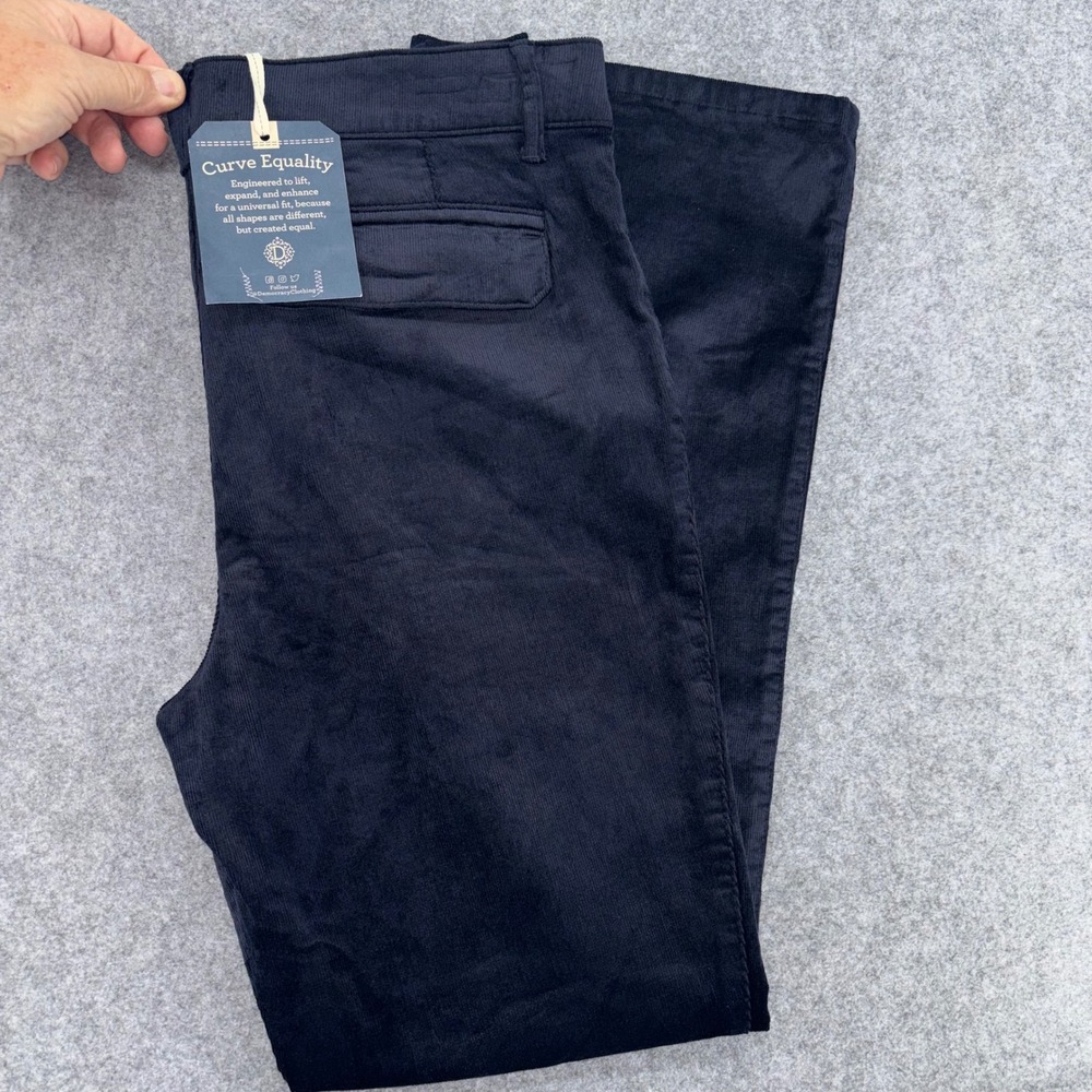 Democracy Ab solution High Rise Itty Bitty Boot Corduroy Pants Navy Blue 12